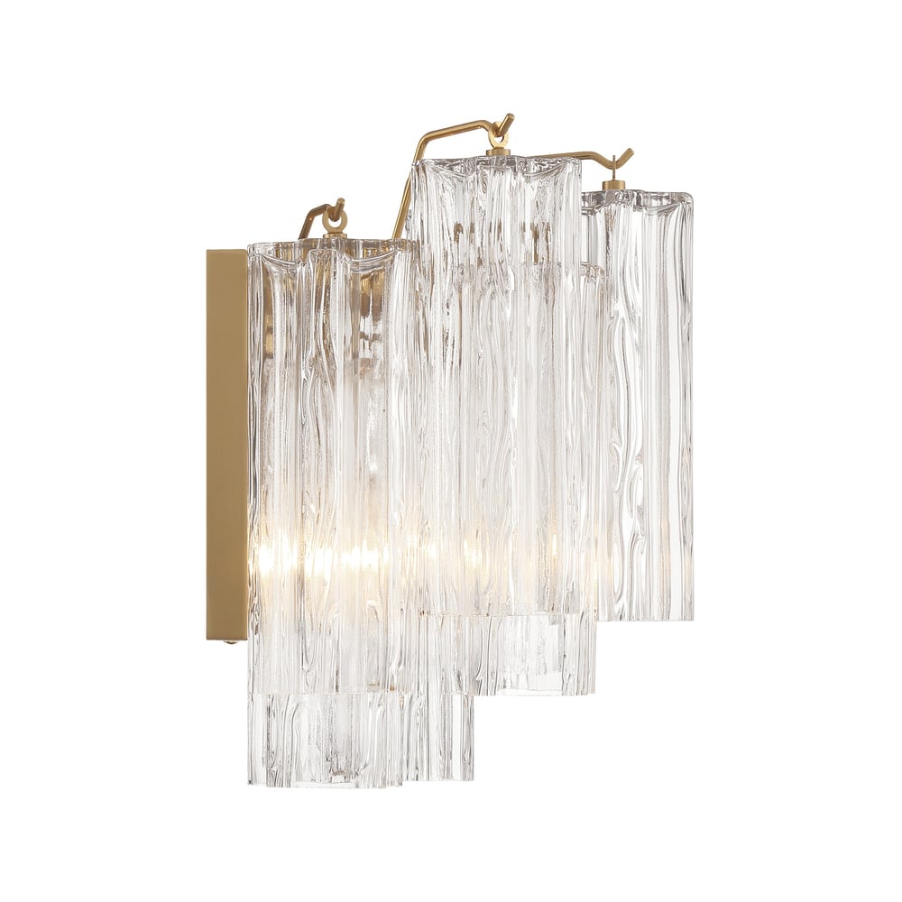 Aurora Wall Light Tronchi Glass Tube Tiered Amber Modern
