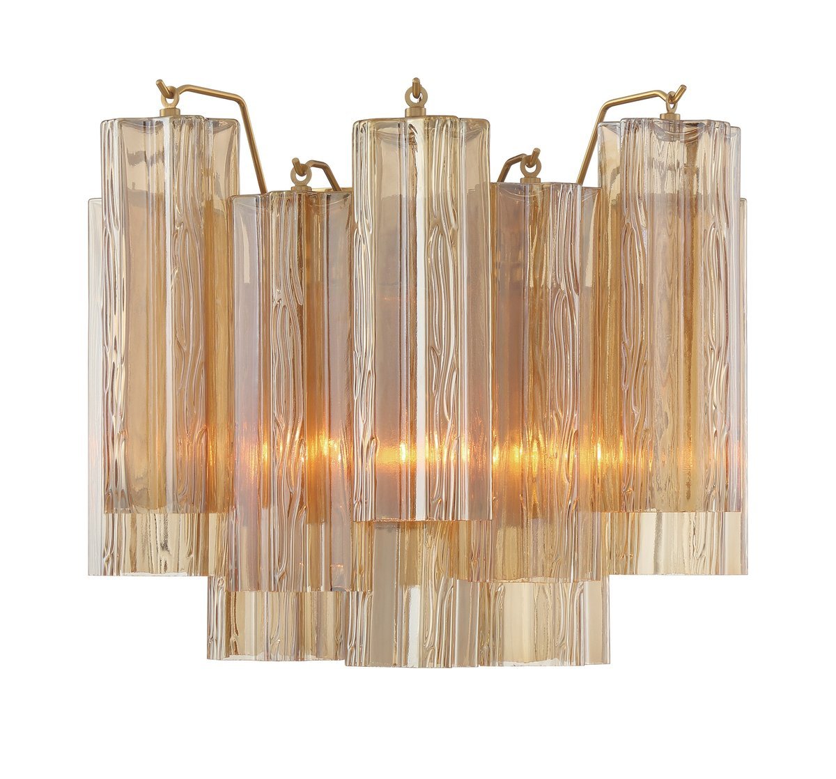 Aurora Wall Light Tronchi Glass Tube Tiered Amber Modern