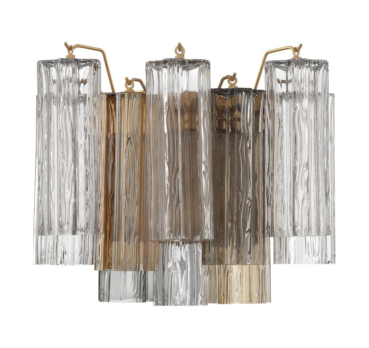 Aurora Wall Light Tronchi Glass Tube Tiered Amber Modern