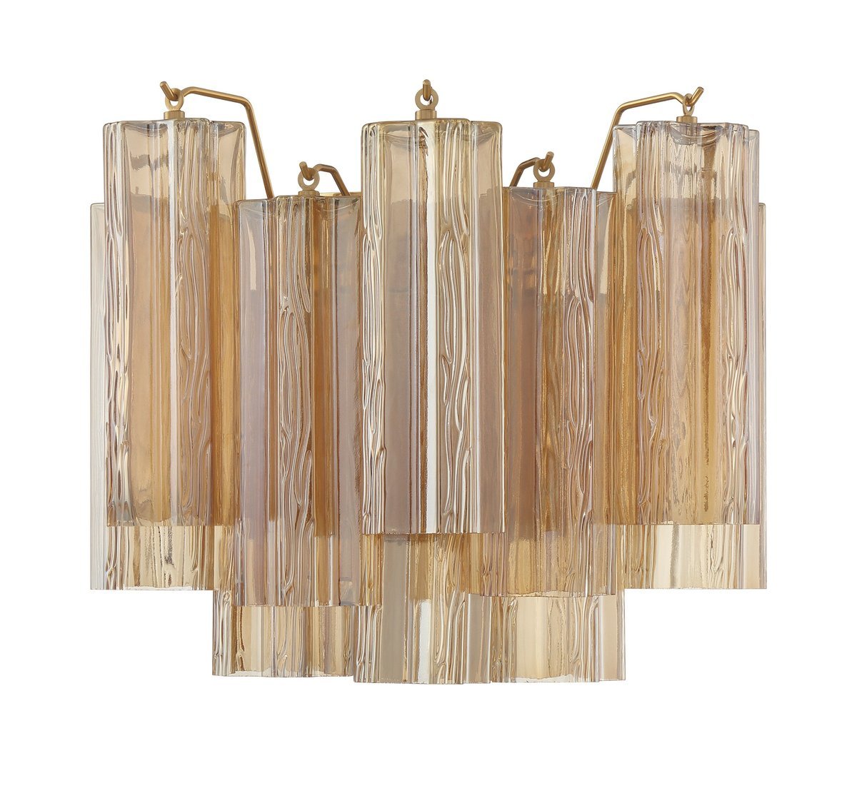 Aurora Wall Light Tronchi Glass Tube Tiered Amber Modern