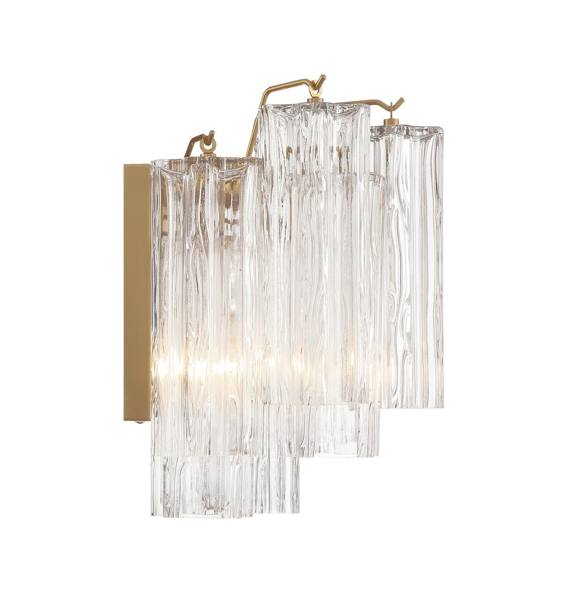 Aurora Wall Light Tronchi Glass Tube Tiered Amber Modern