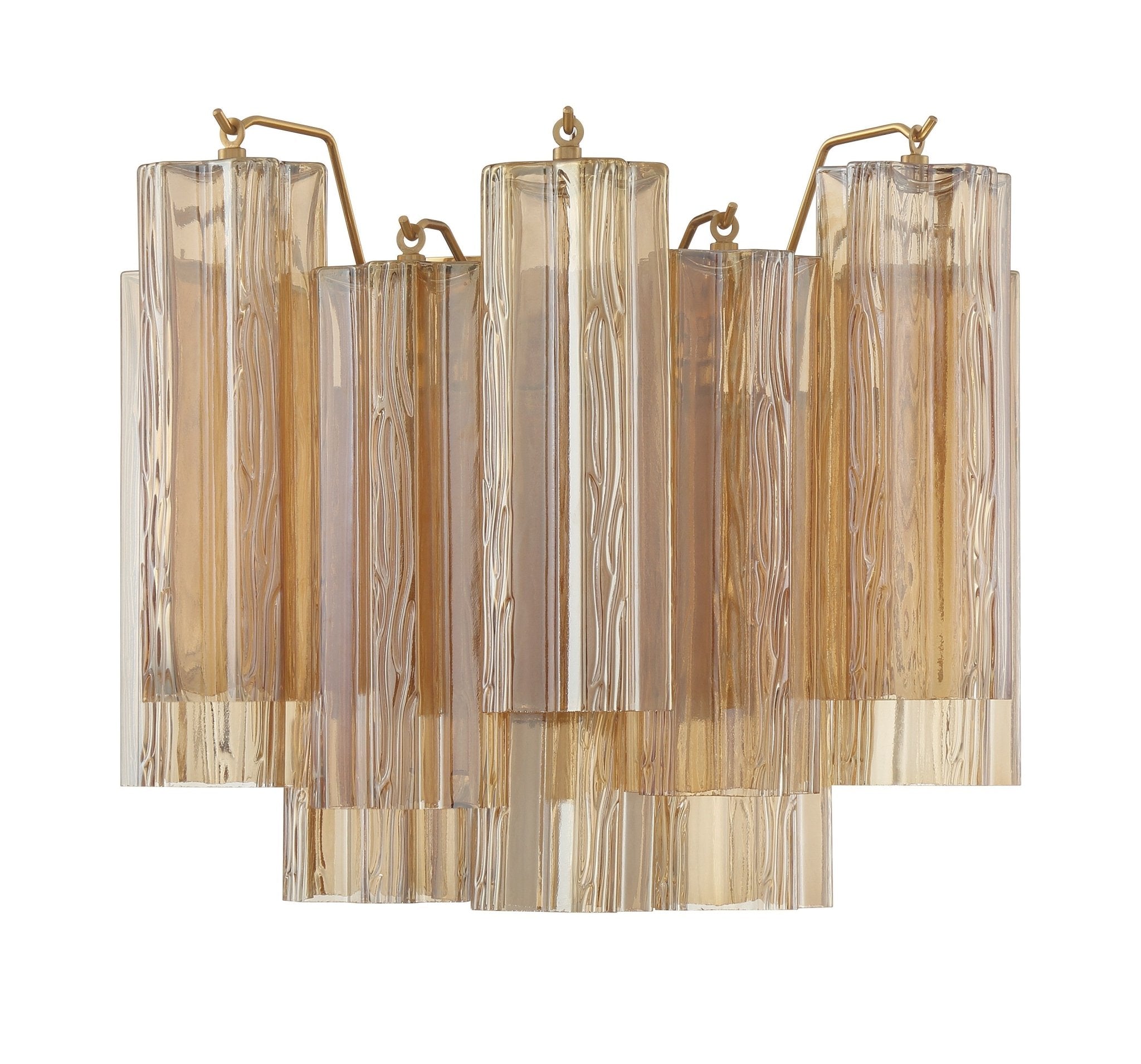 Aurora Wall Light Tronchi Glass Tube Tiered Amber Modern
