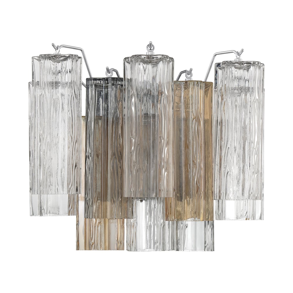 Aurora Wall Light Tronchi Glass Tube Tiered Amber Modern