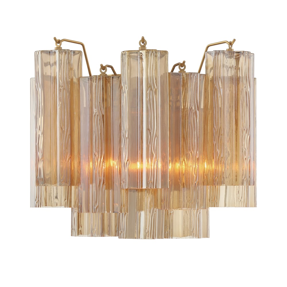 Aurora Wall Light Tronchi Glass Tube Tiered Amber Modern