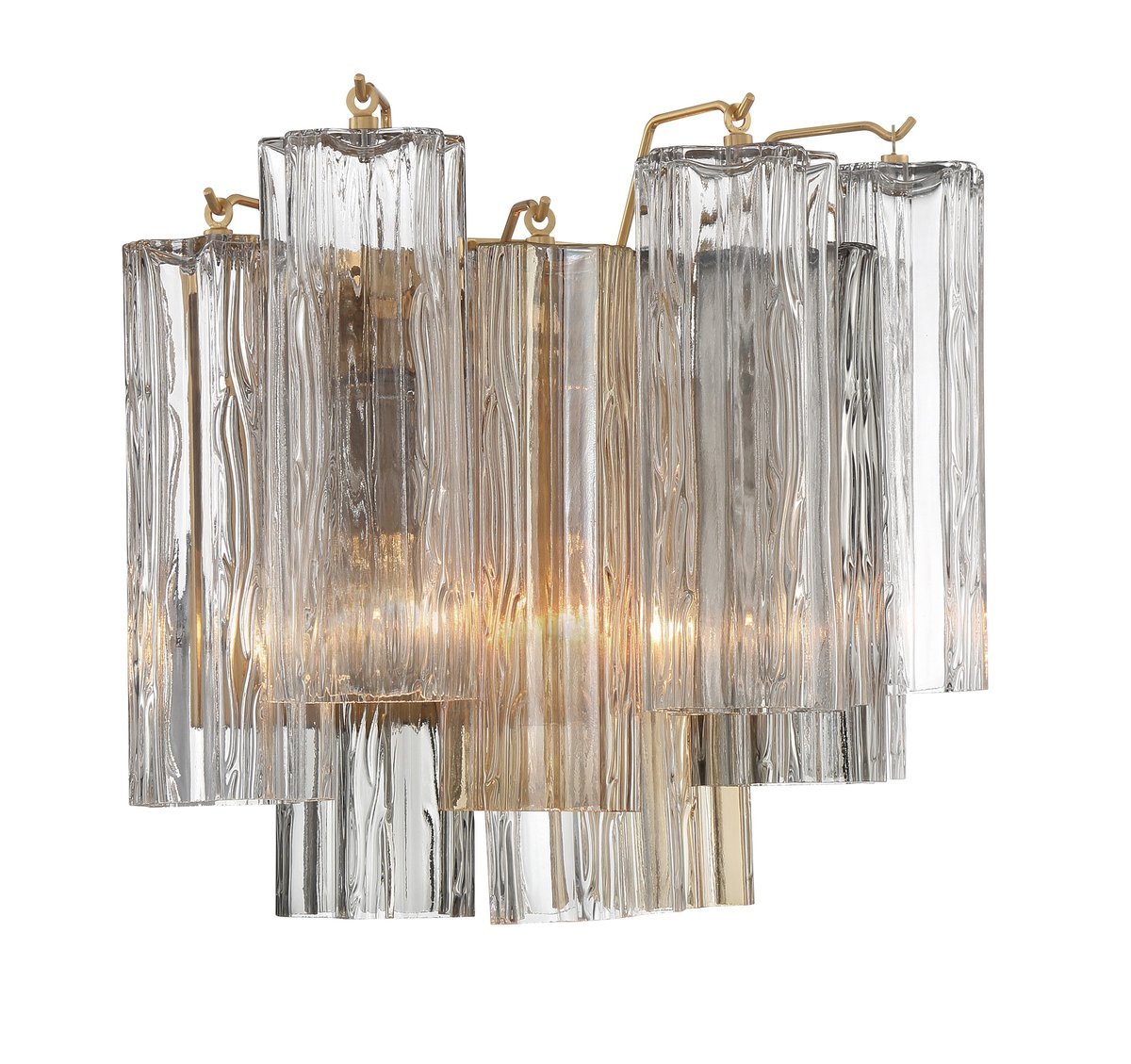 Aurora Wall Light Tronchi Glass Tube Tiered Amber Modern