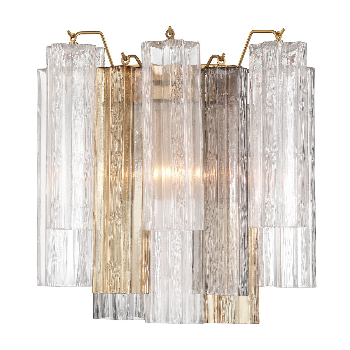 Aurora Wall Light Tronchi Glass Tube Tiered Amber Modern