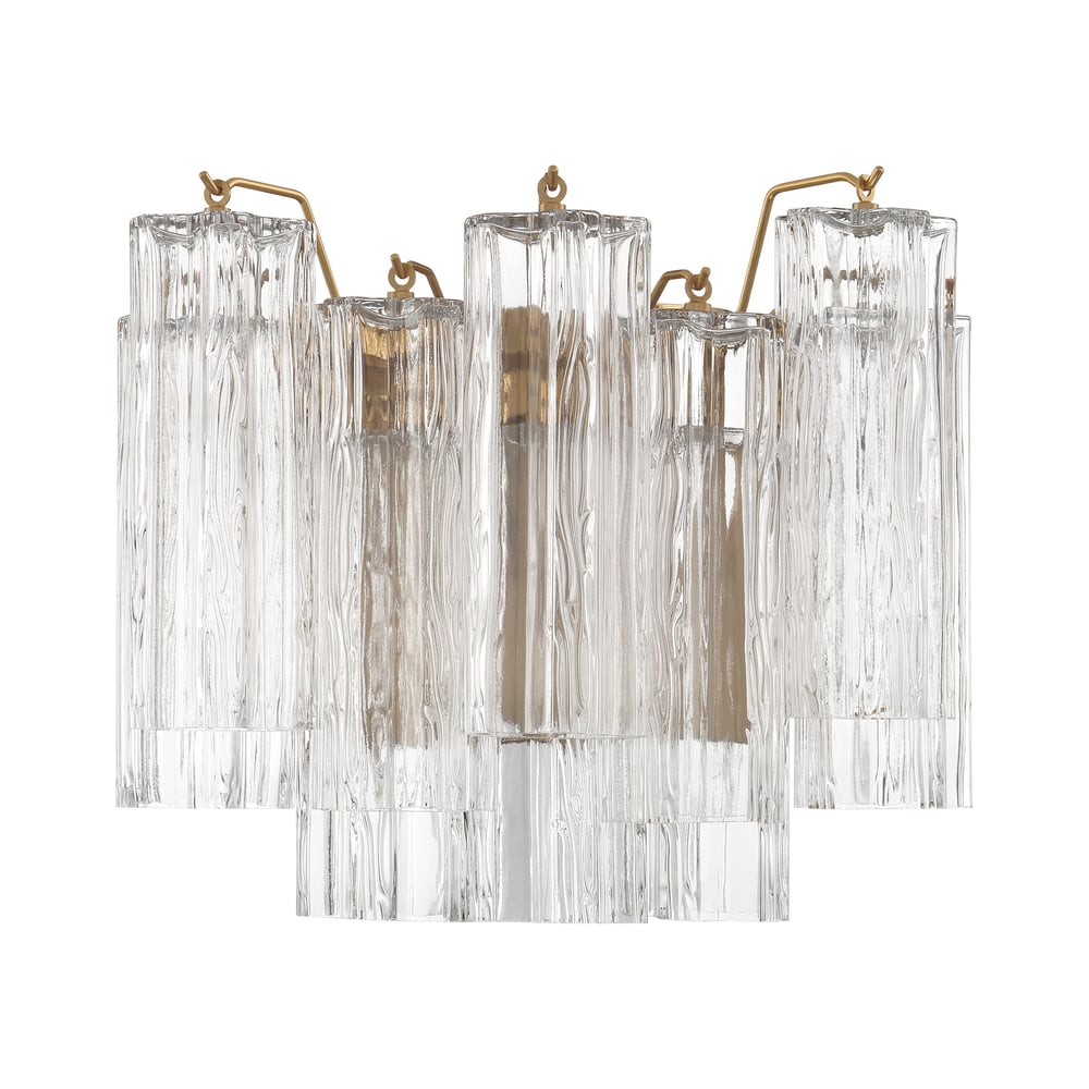 Aurora Wall Light Tronchi Glass Tube Tiered Amber Modern