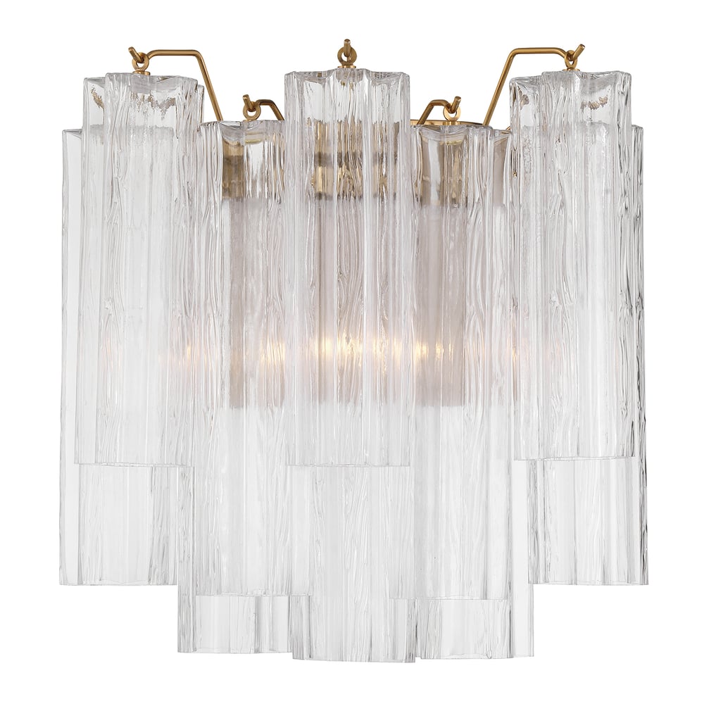 Aurora Wall Light Tronchi Glass Tube Tiered Amber Modern