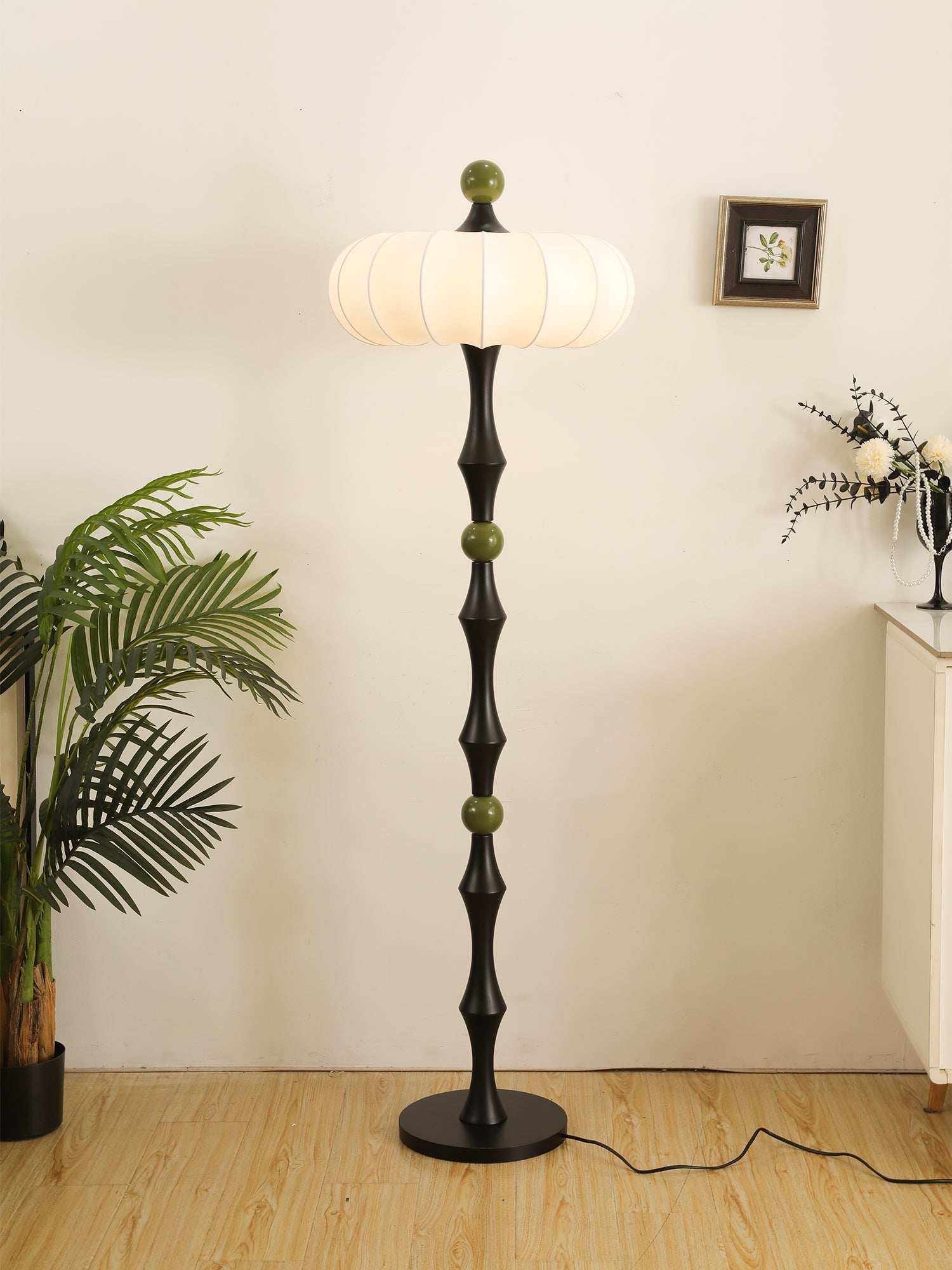 Thira Wood Silk Floor Lamp - Letslighting