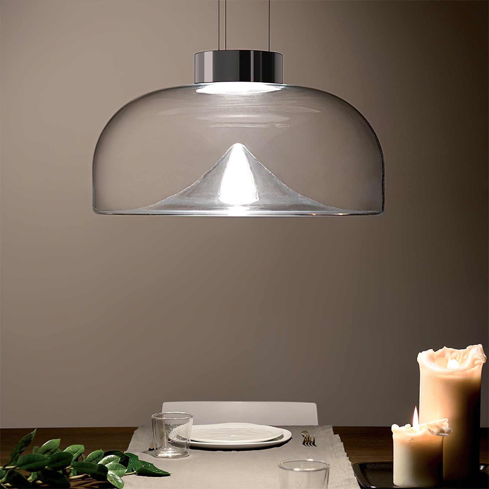Modern Minimalist Dome-shaped Glass Pendant Light - Letslighting