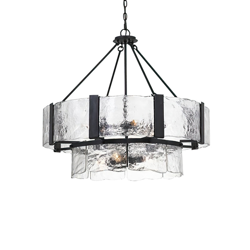 Chandelier Double Layer Textured Glass Modern - Letslighting