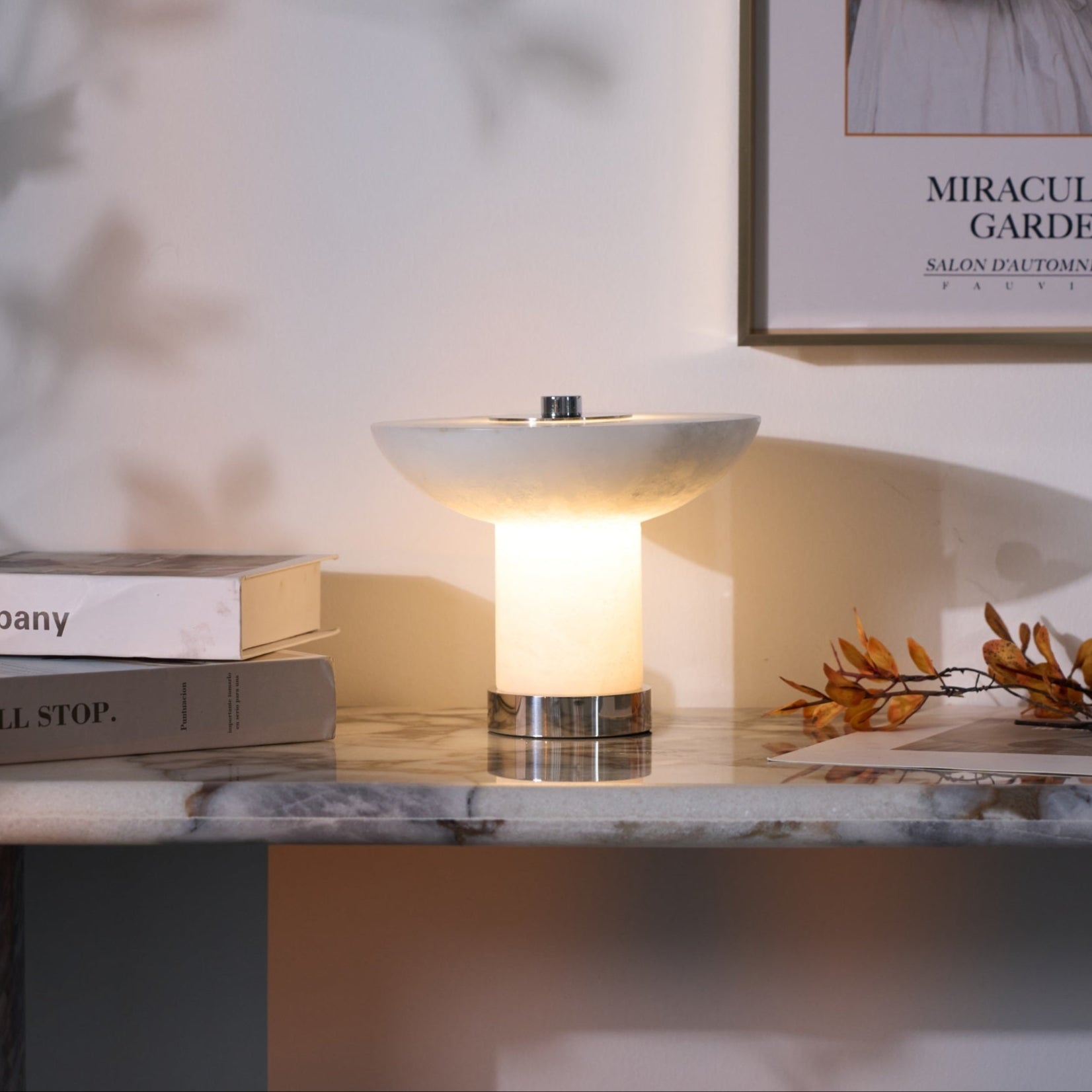 Eurnoran Mushroom Shaped Alabaster Table Lamp - Letslighting
