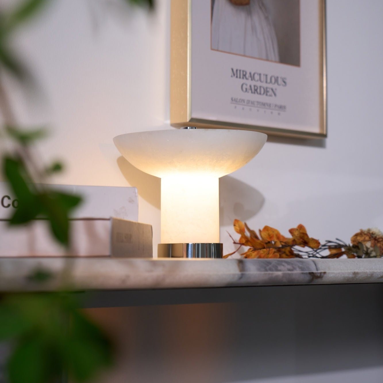 Eurnoran Mushroom Shaped Alabaster Table Lamp - Letslighting