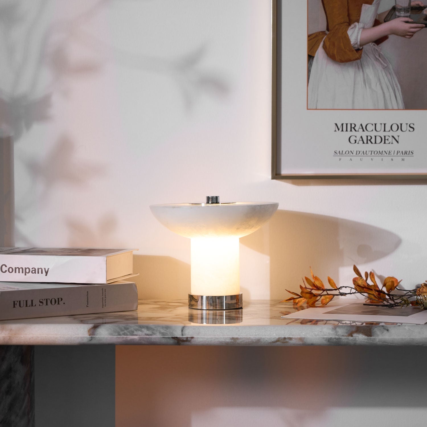 Eurnoran Mushroom Shaped Alabaster Table Lamp - Letslighting