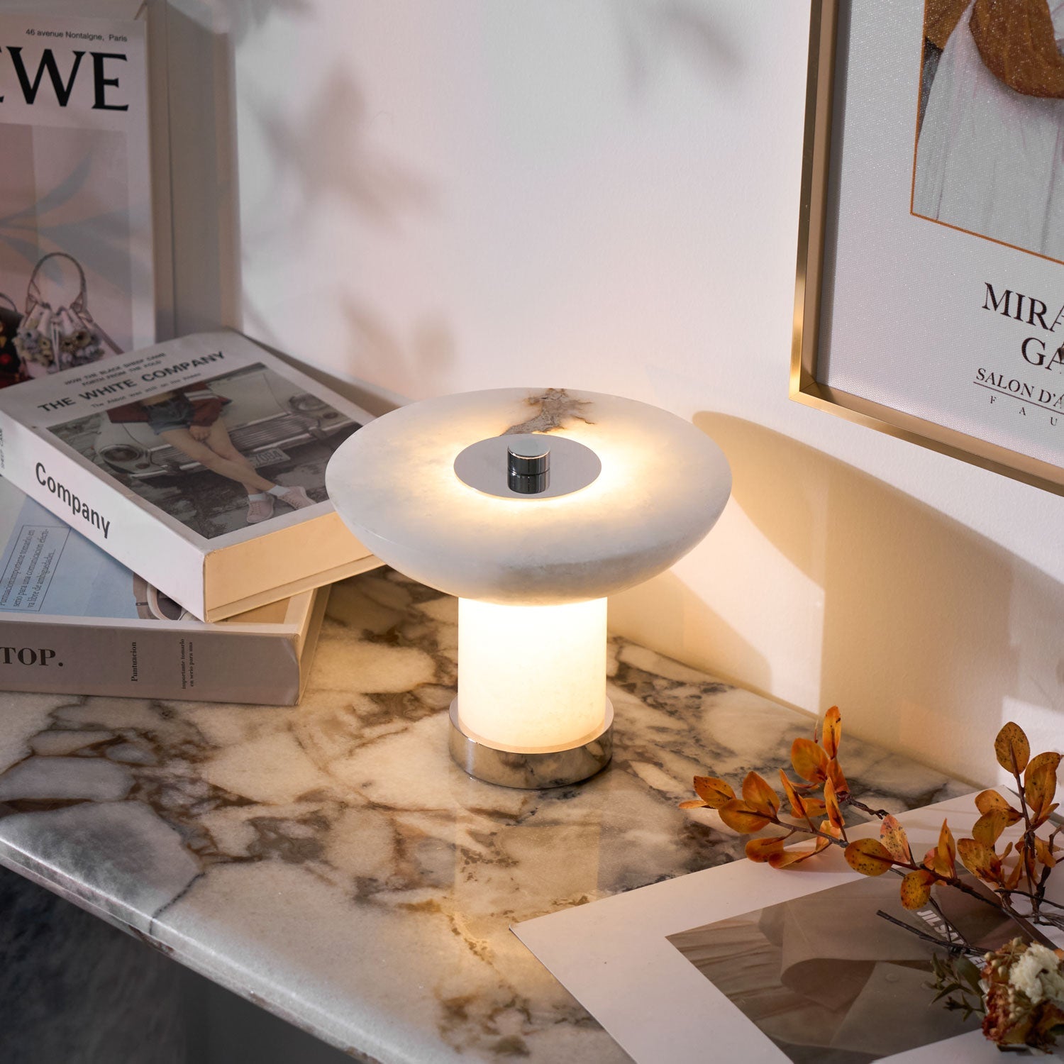 Eurnoran Mushroom Shaped Alabaster Table Lamp - Letslighting
