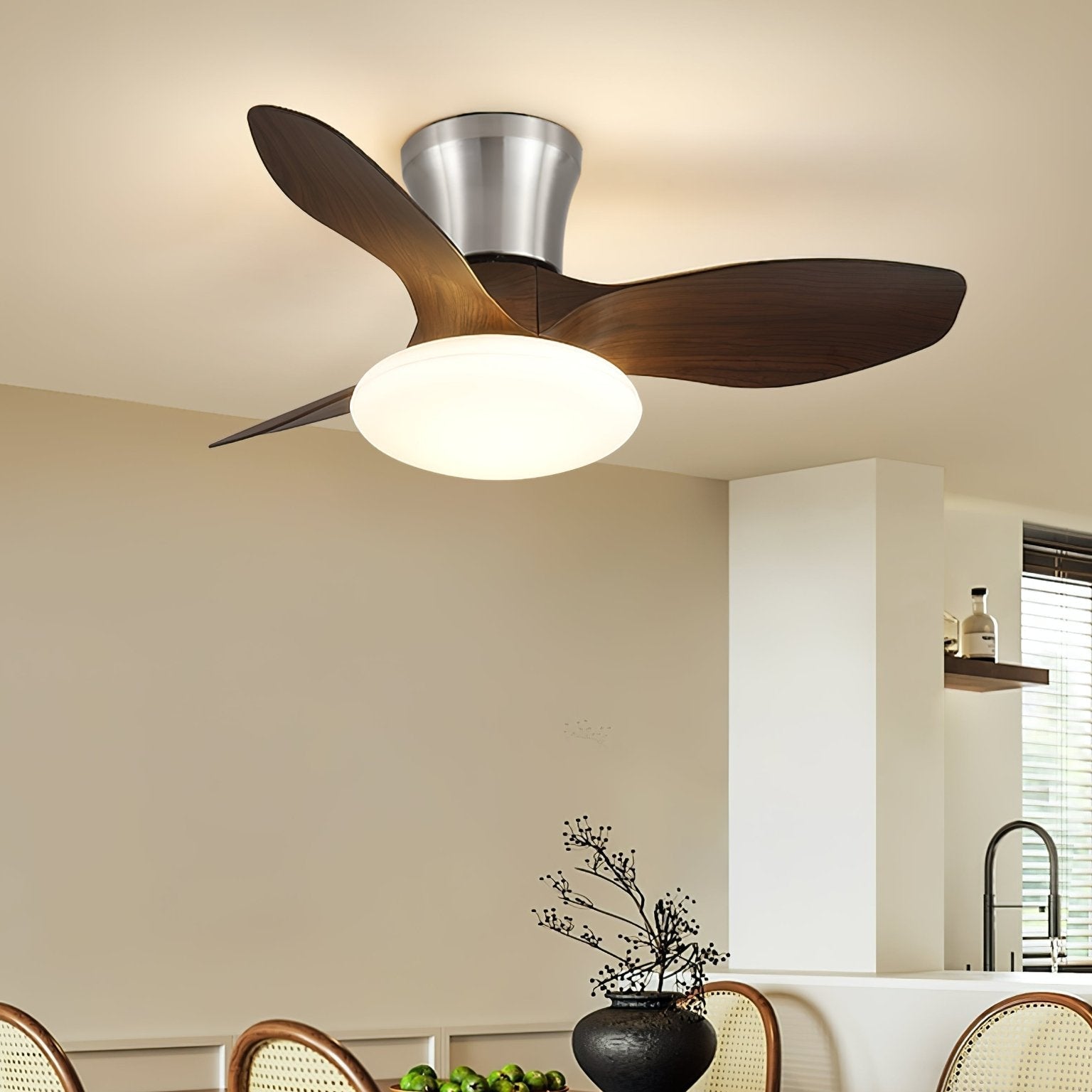 Velora Modern Wood Ceiling Fan Light - Letslighting