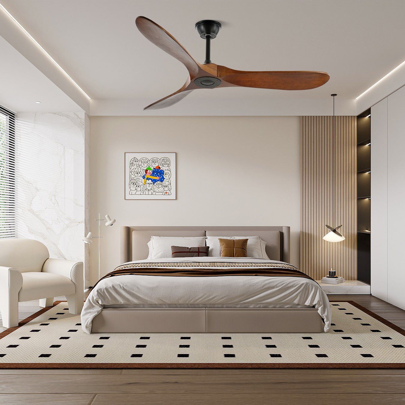 Orano Wood Ceiling Fan - Letslighting