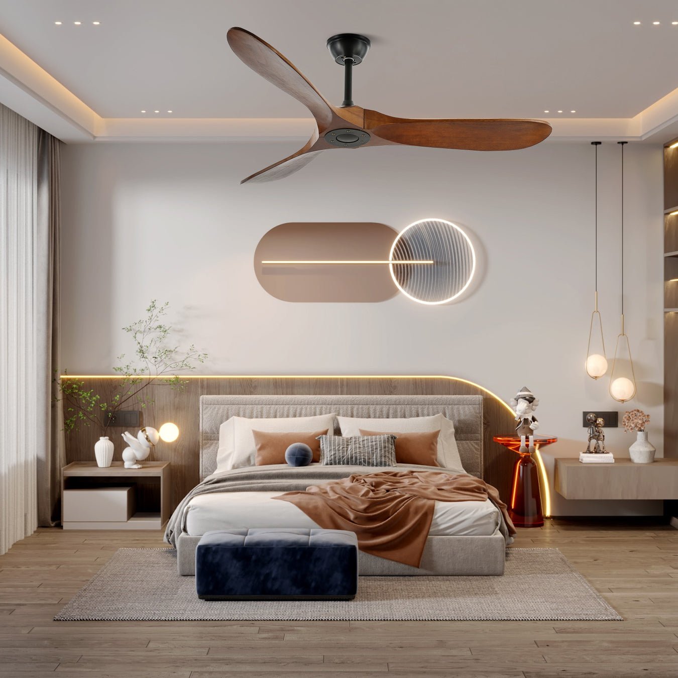 Orano Wood Ceiling Fan - Letslighting