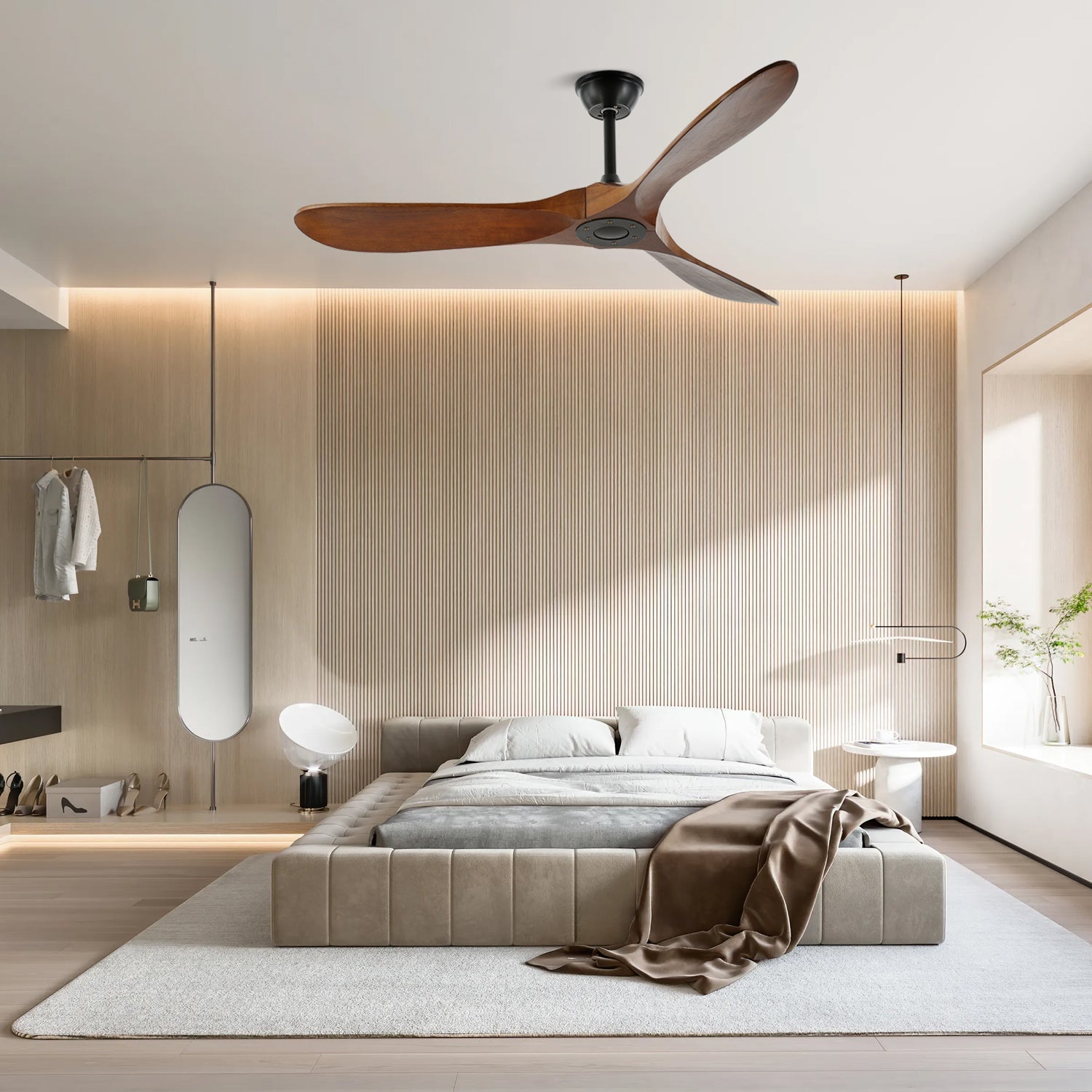 Orano Wood Ceiling Fan - Letslighting