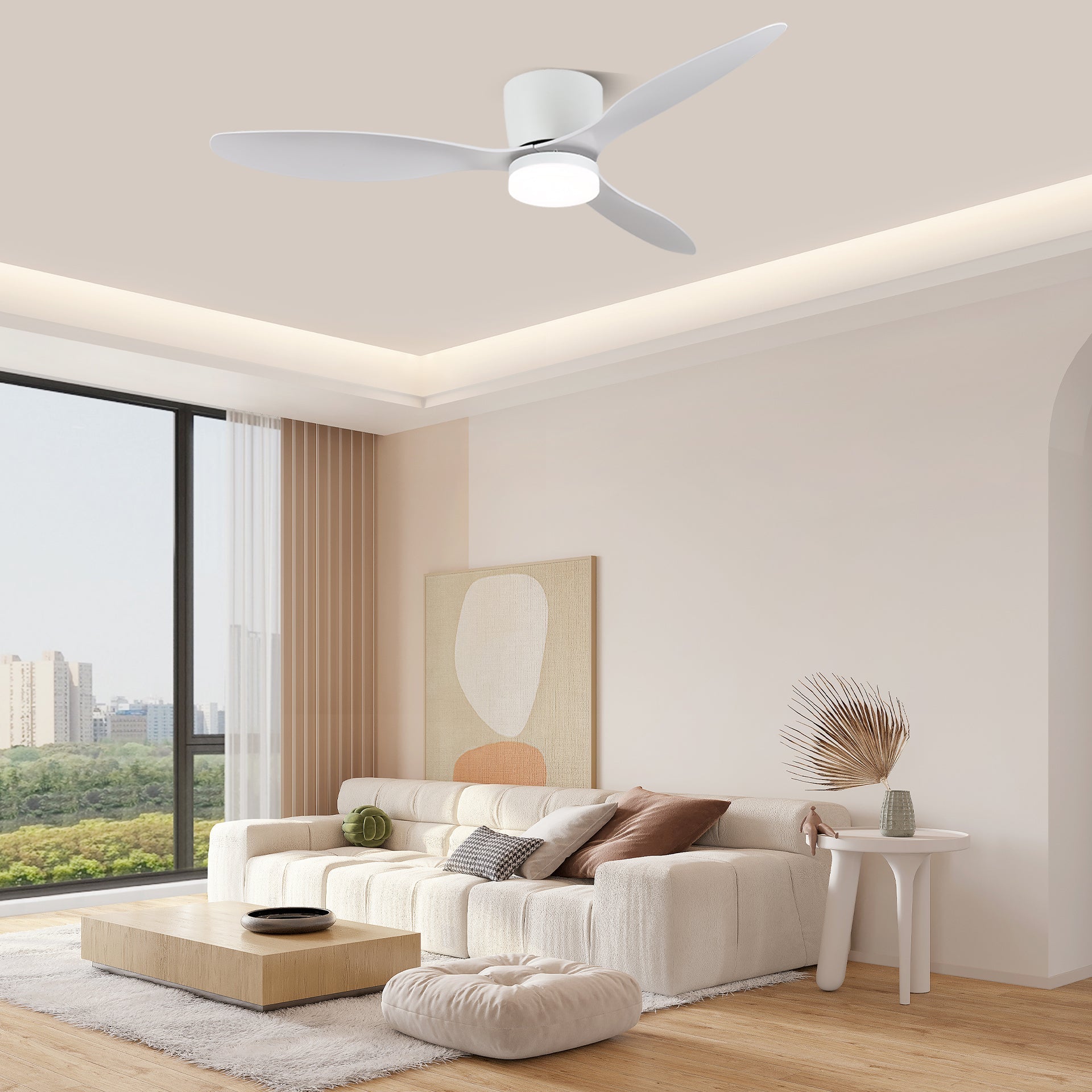 Nerio Minimalist Wood Ceiling Fan Light - Letslighting