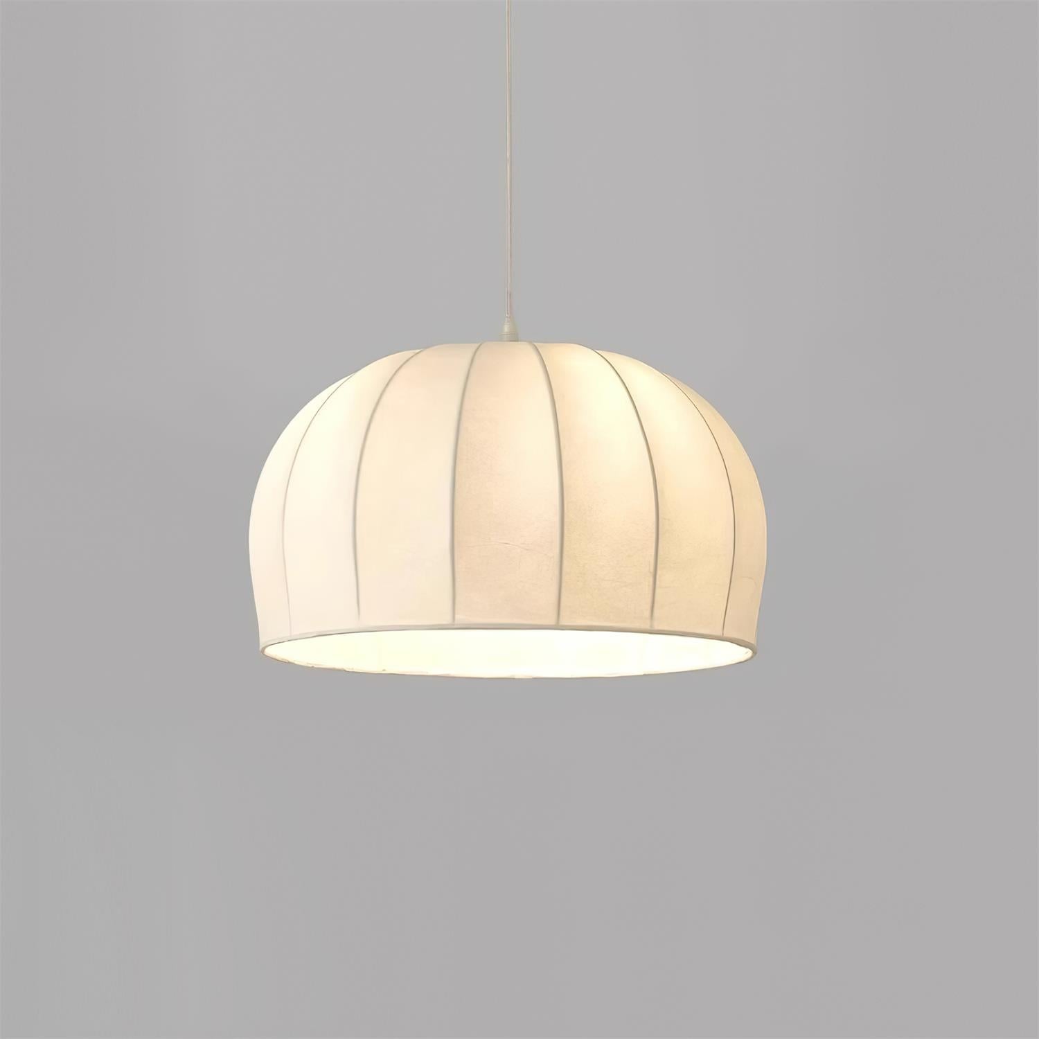 Nova White Fabric Dome Pendant Light - Letslighting