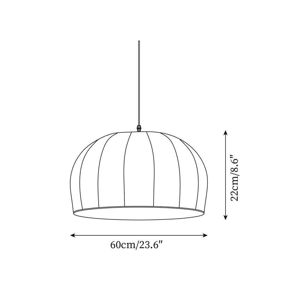 Nova White Fabric Dome Pendant Light - Letslighting