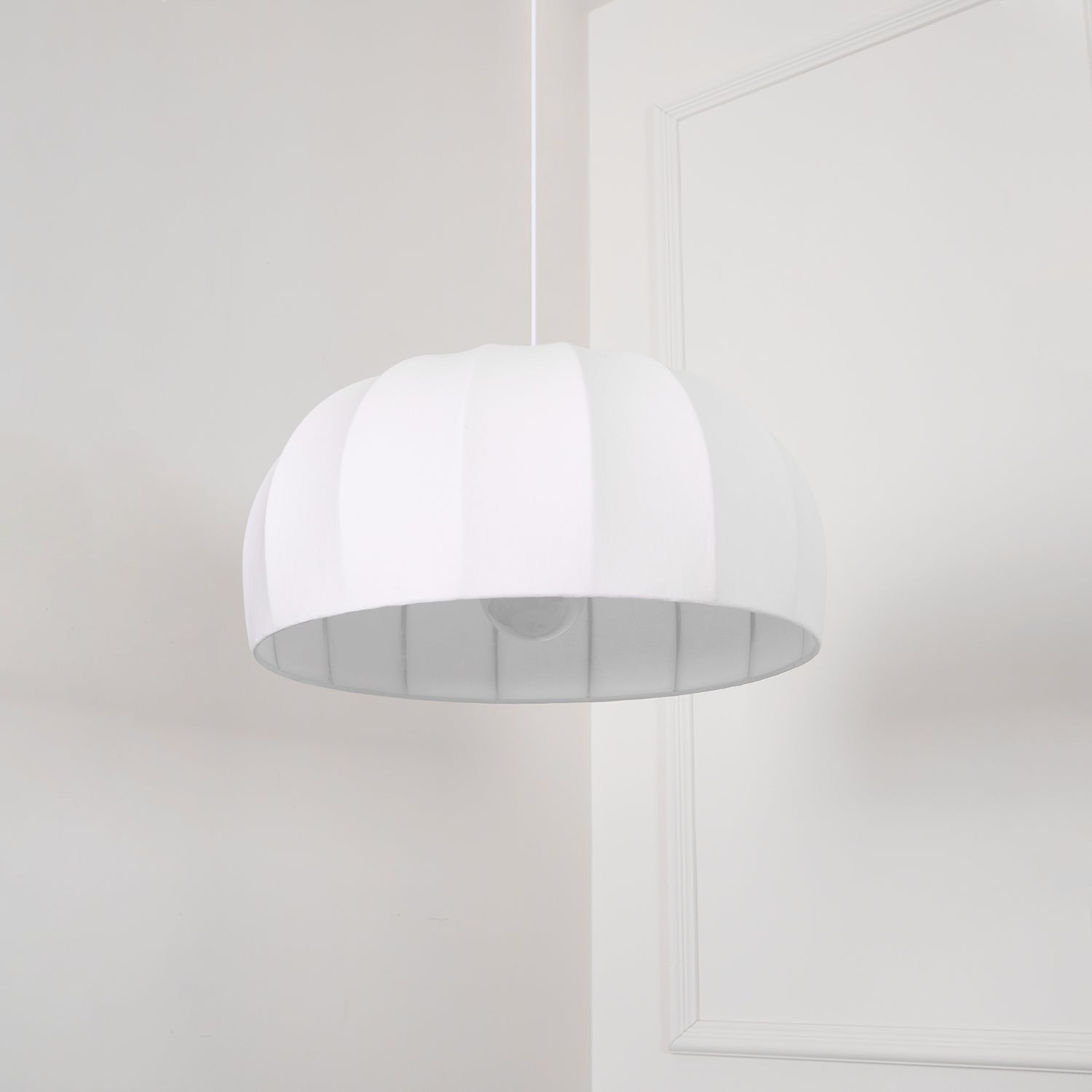 Nova White Fabric Dome Pendant Light - Letslighting