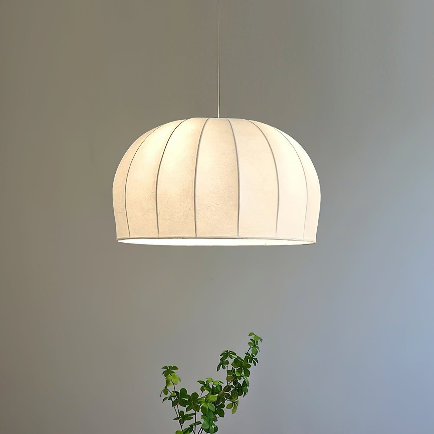 Nova White Fabric Dome Pendant Light - Letslighting