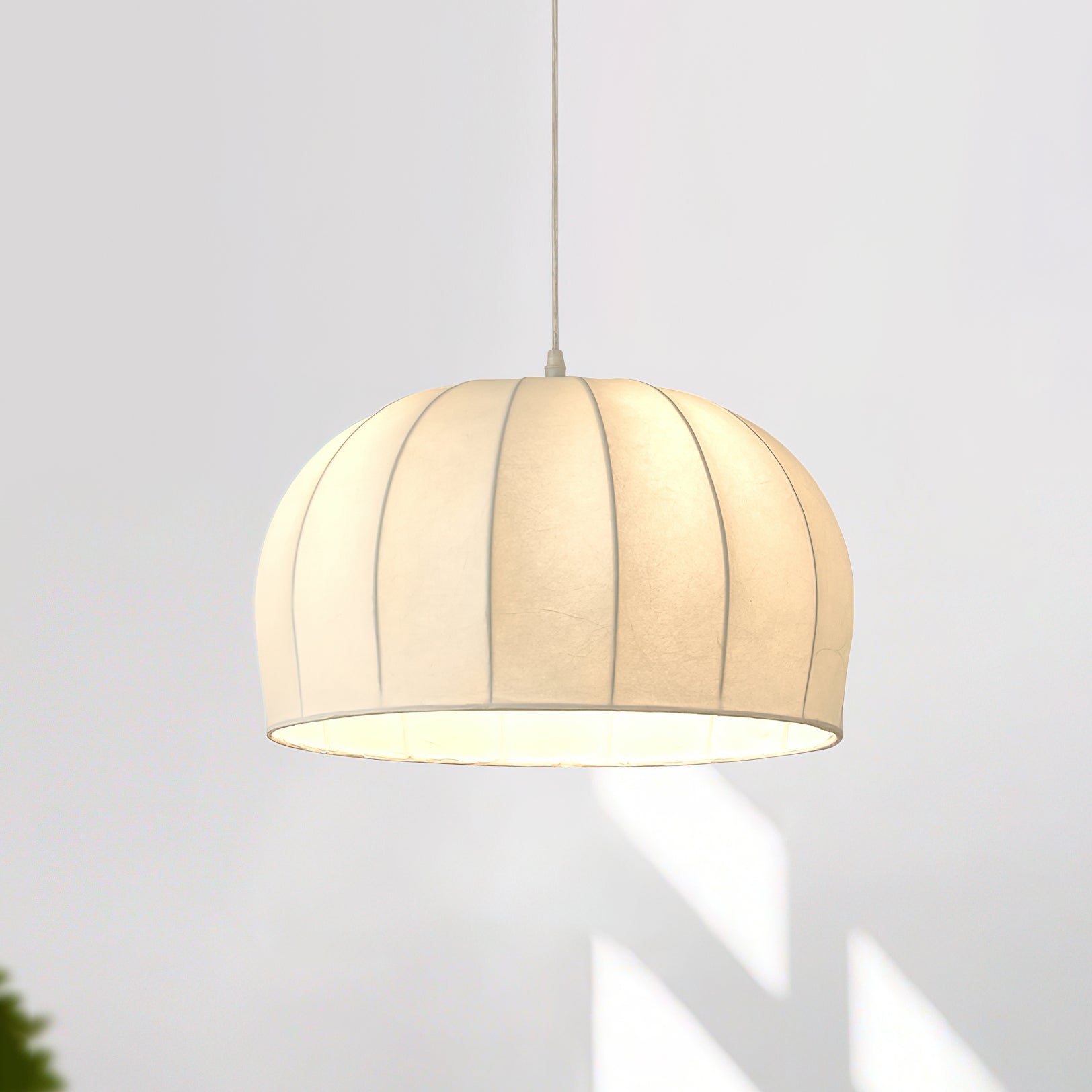 Nova White Fabric Dome Pendant Light - Letslighting