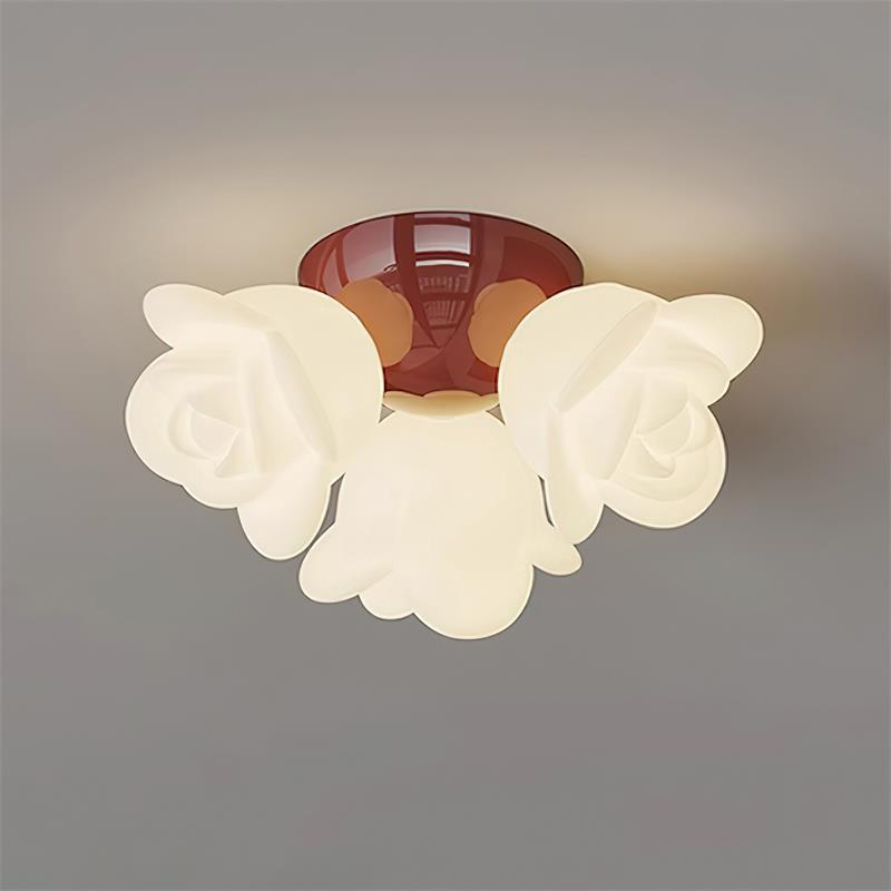 Ceiling Light Canopy and PE Rose Shape Floral Artistic Accent - Letslighting