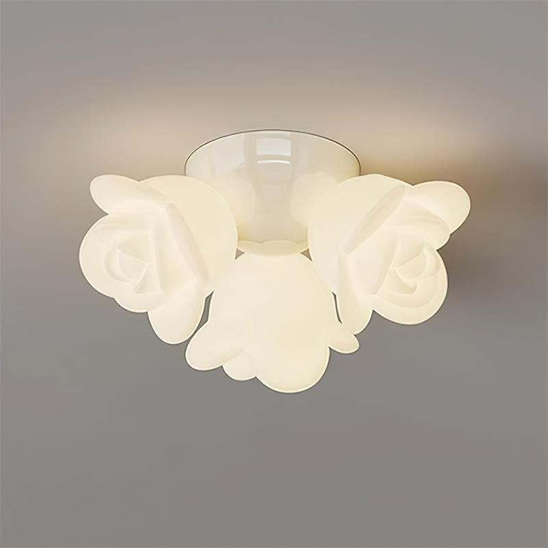Ceiling Light Canopy and PE Rose Shape Floral Artistic Accent - Letslighting