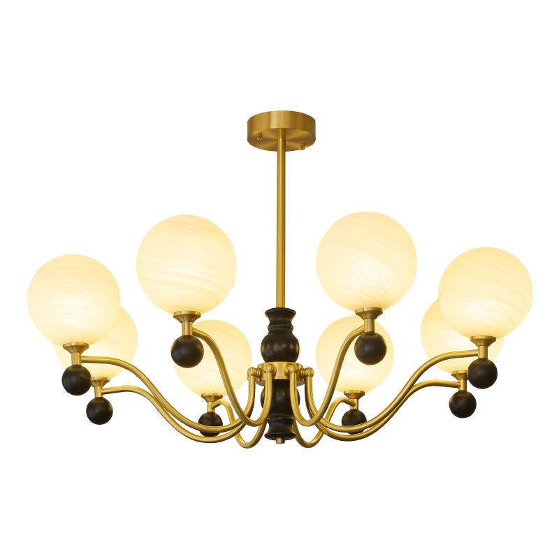 Ershaan Sphere Elegance Vintage Brass Wood Chandelier - Letslighting