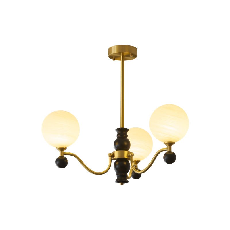 Ershaan Sphere Elegance Vintage Brass Wood Chandelier - Letslighting