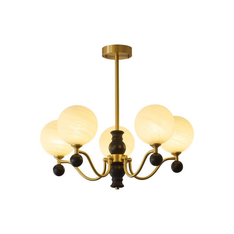Ershaan Sphere Elegance Vintage Brass Wood Chandelier - Letslighting
