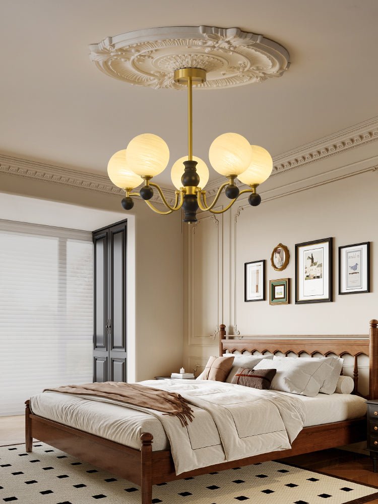 Ershaan Sphere Elegance Vintage Brass Wood Chandelier - Letslighting