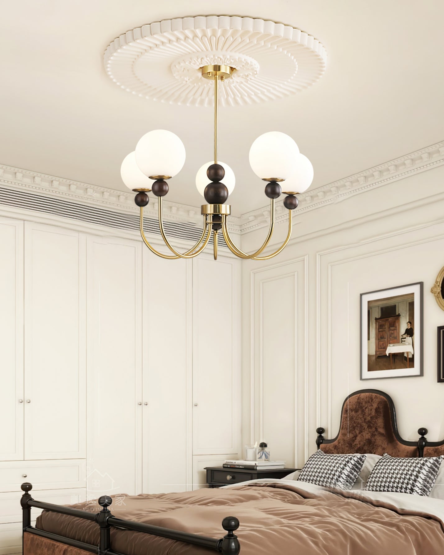 Chandelier Glass Globe Arms Dining Living - Letslighting
