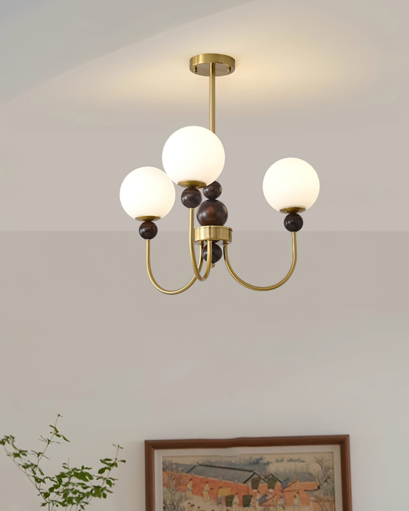 Chandelier Glass Globe Arms Dining Living - Letslighting