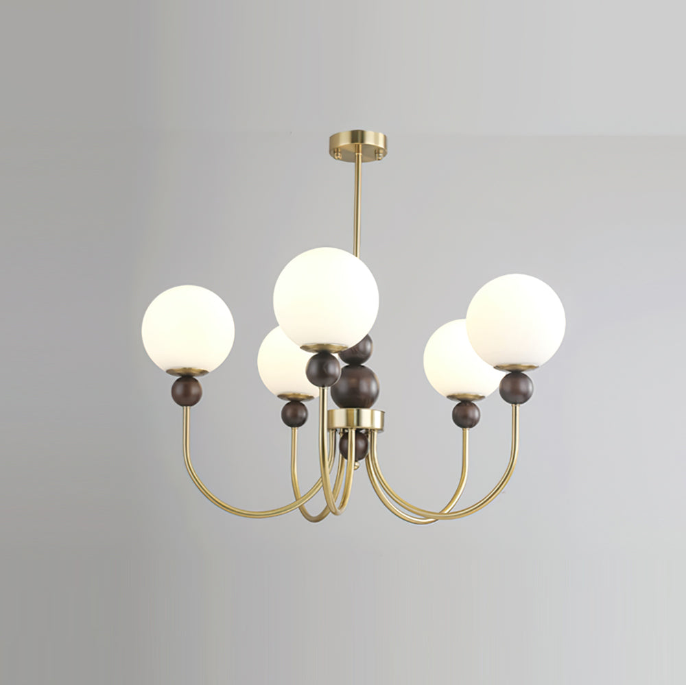 Chandelier Glass Globe Arms Dining Living - Letslighting