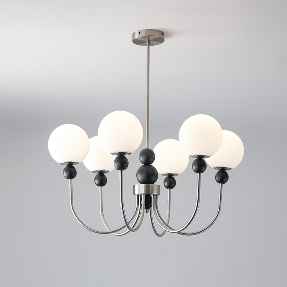 Chandelier Glass Globe Arms Dining Living - Letslighting