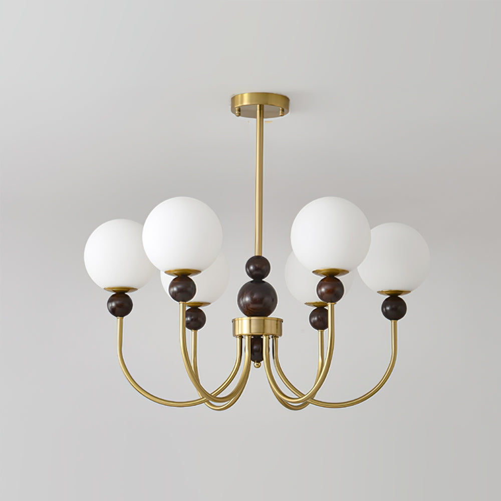 Chandelier Glass Globe Arms Dining Living - Letslighting