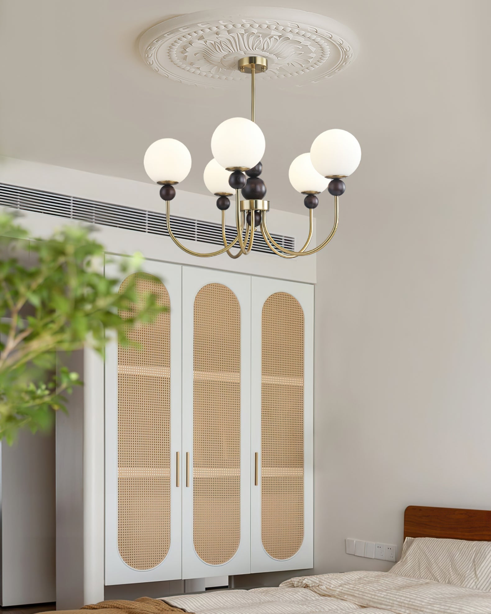 Chandelier Glass Globe Arms Dining Living - Letslighting