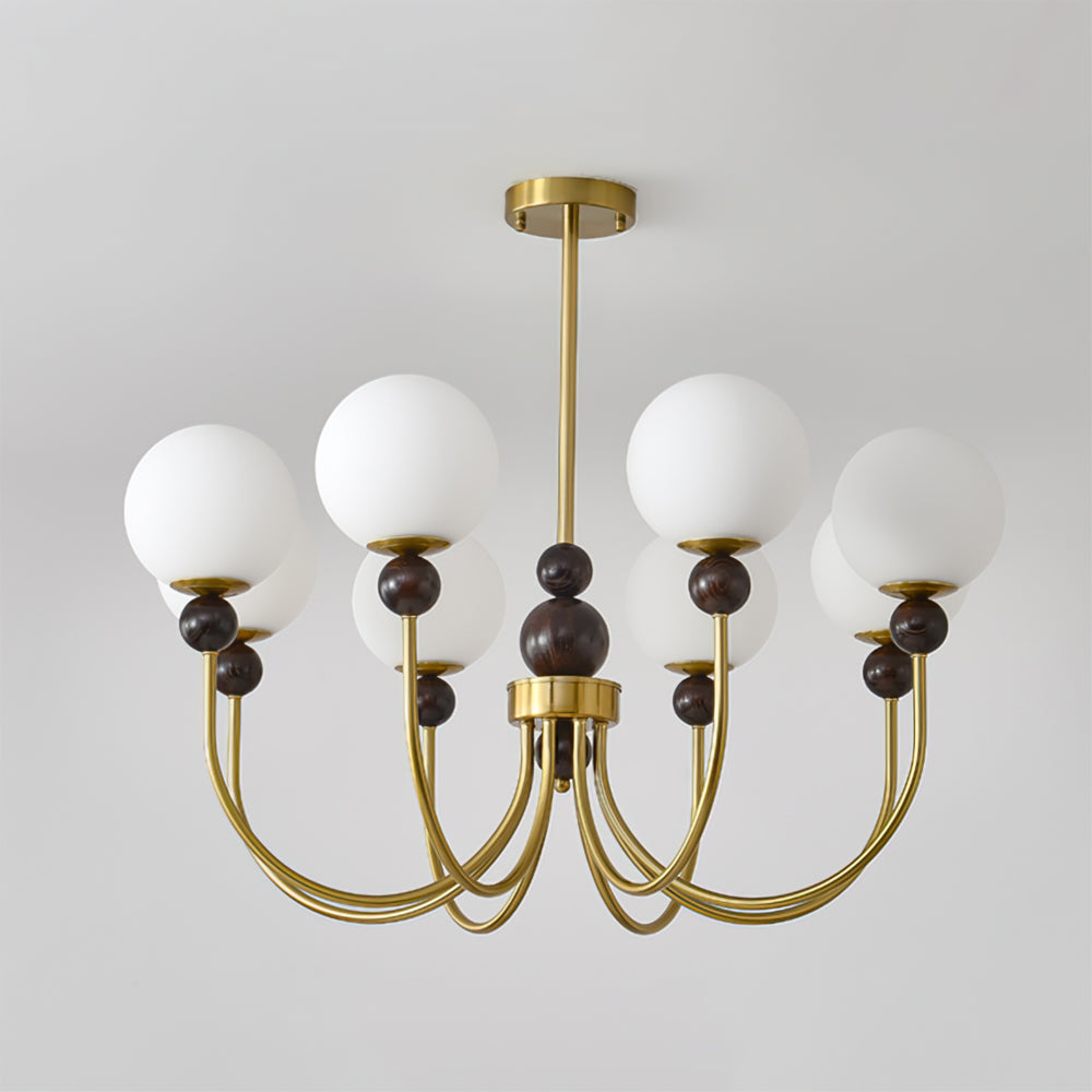 Chandelier Glass Globe Arms Dining Living - Letslighting