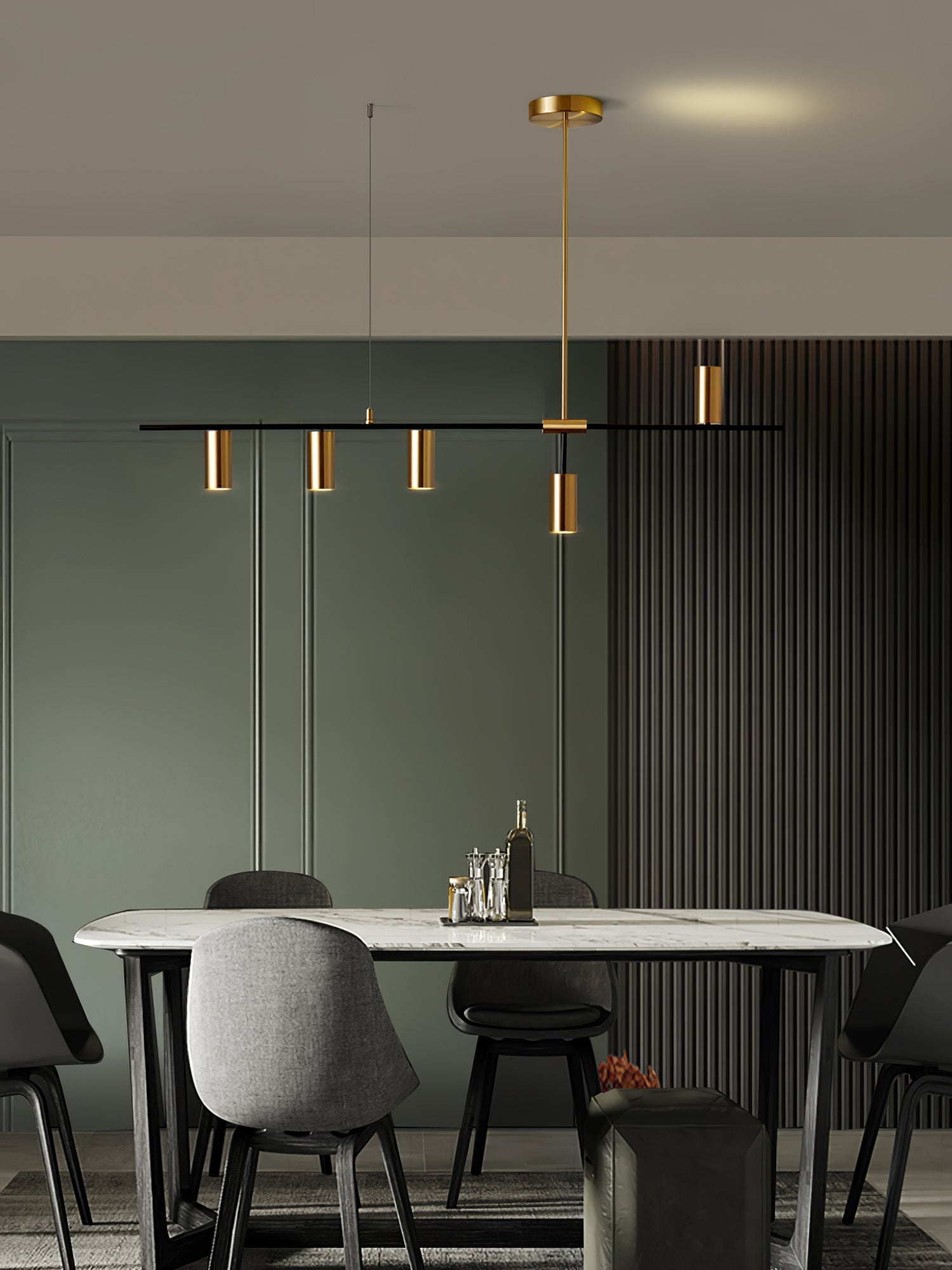 Lustra Chandelier Brass Linear Cassandra Elegant - Letslighting