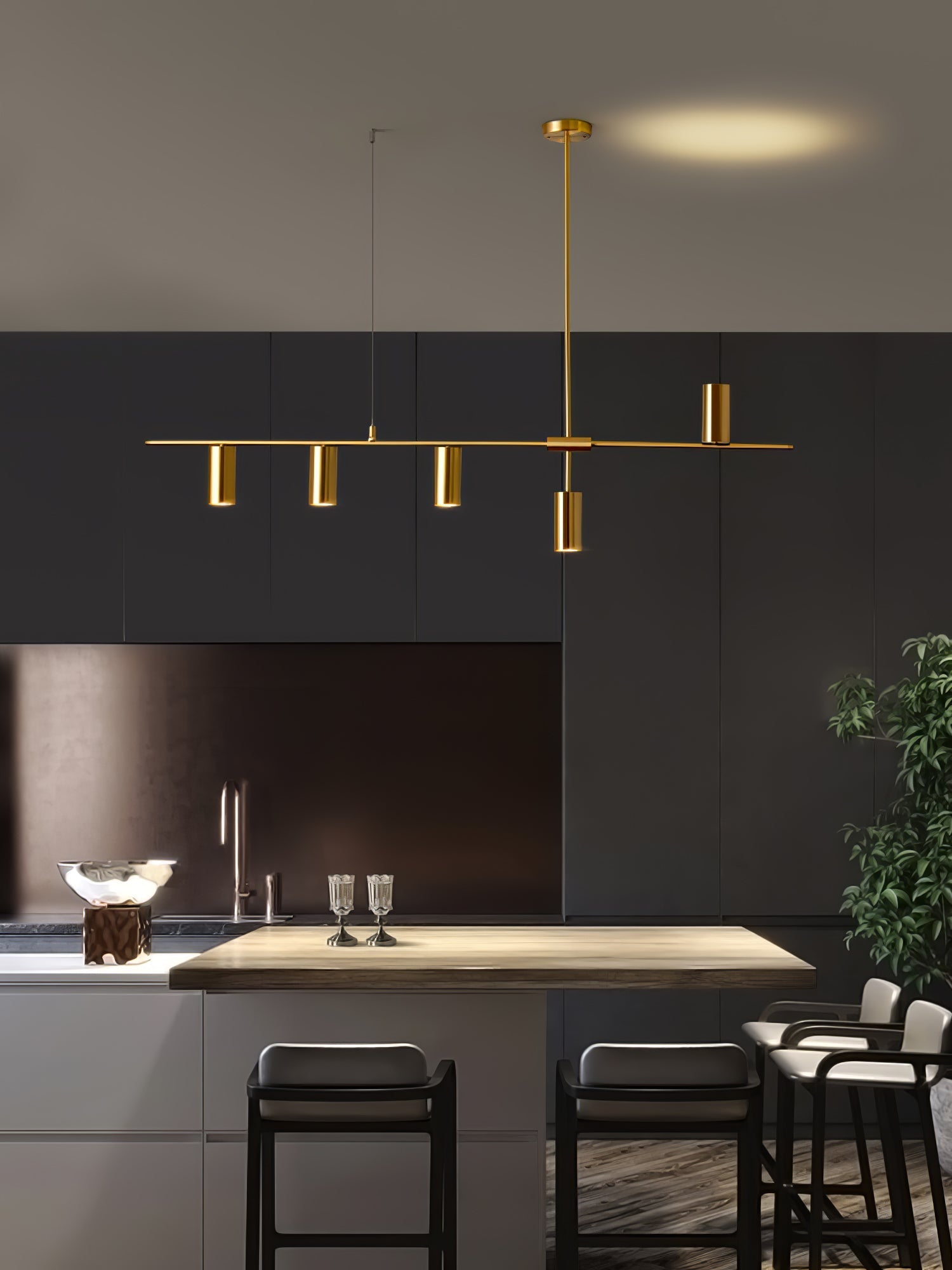 Lustra Chandelier Brass Linear Cassandra Elegant - Letslighting