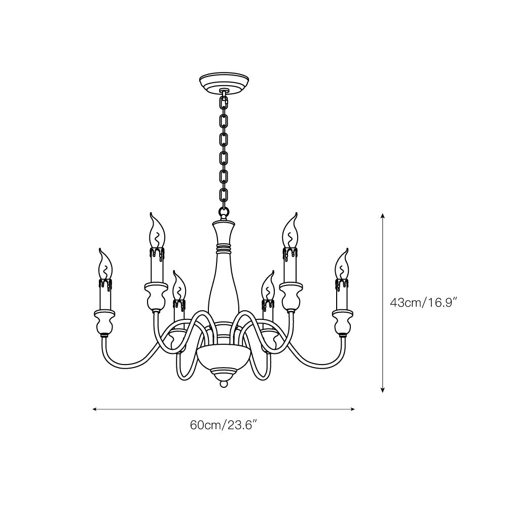 Aella Industrial Wooden Candle-style Chandelier - Letslighting