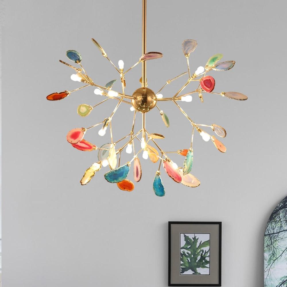 Olivia Agate Colorful Branching Chandelier