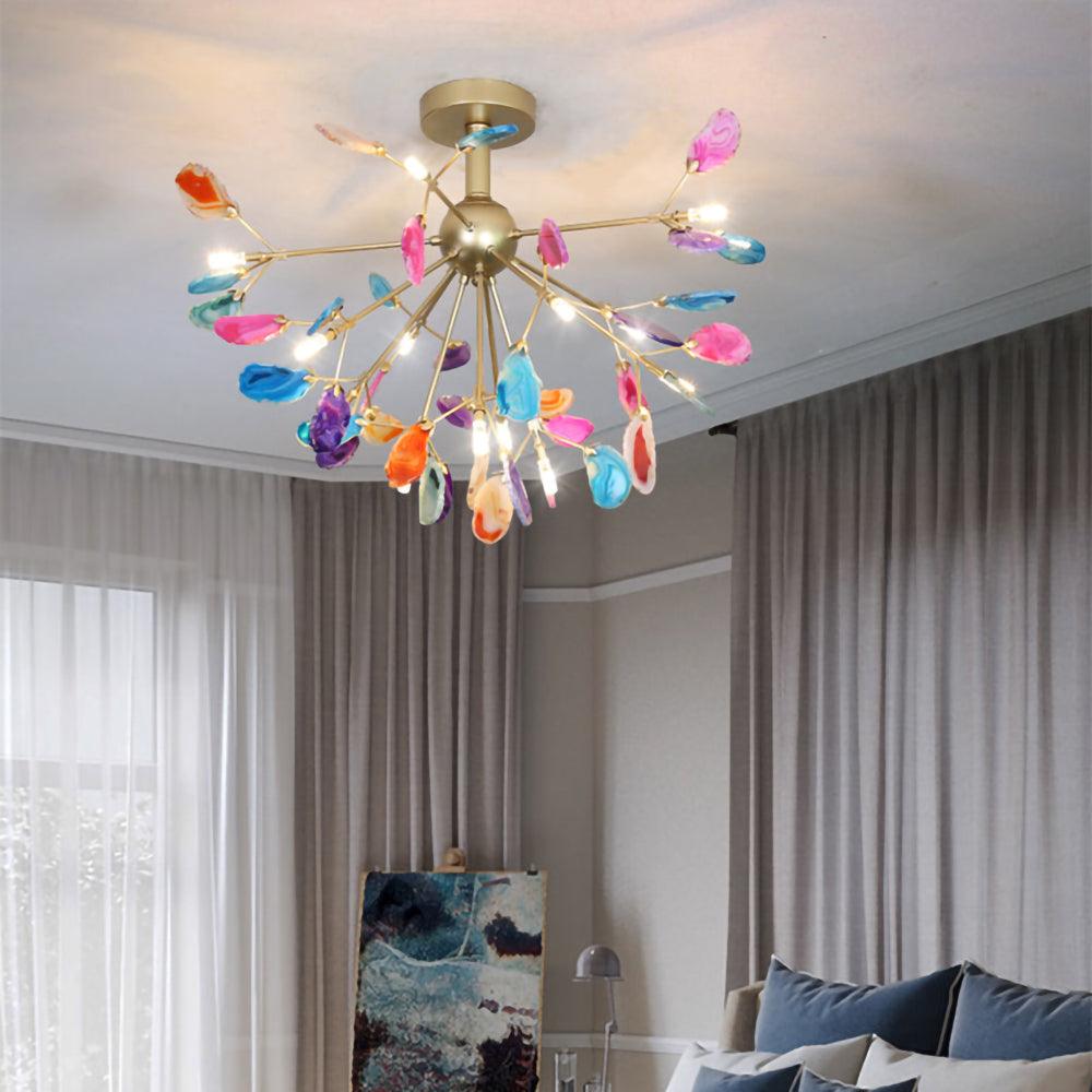 Olivia Agate Colorful Branching Chandelier