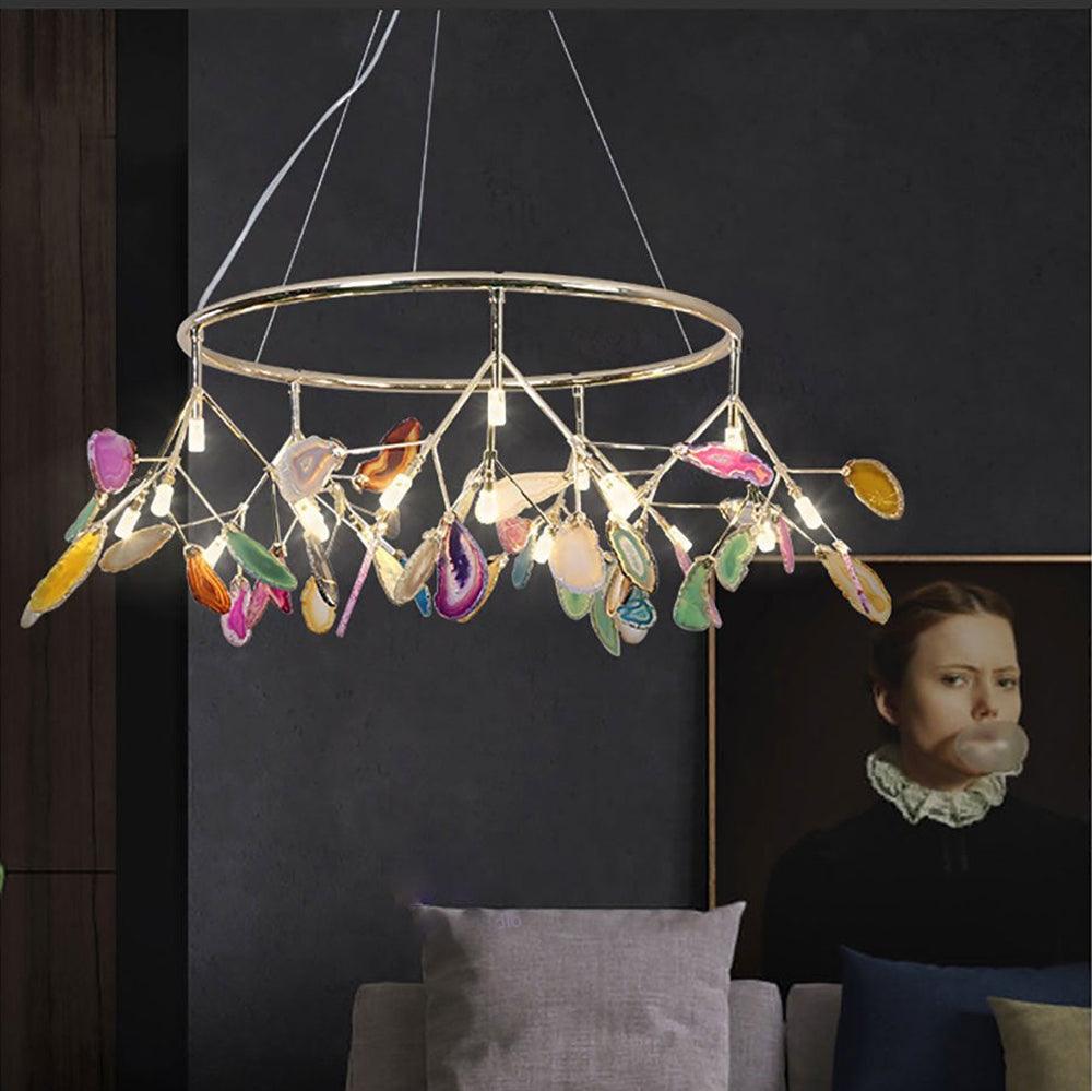 Olivia Agate Colorful Branching Chandelier