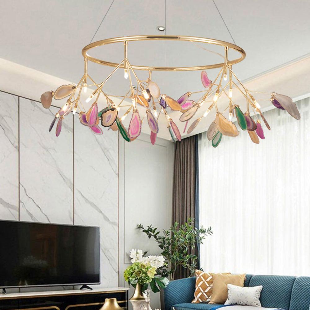 Olivia Agate Colorful Branching Chandelier