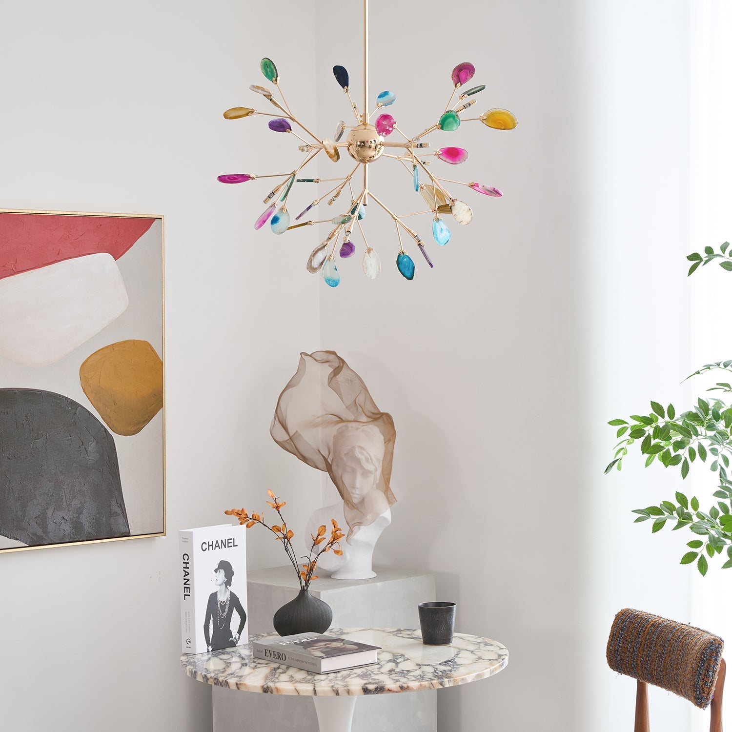 Olivia Agate Colorful Branching Chandelier